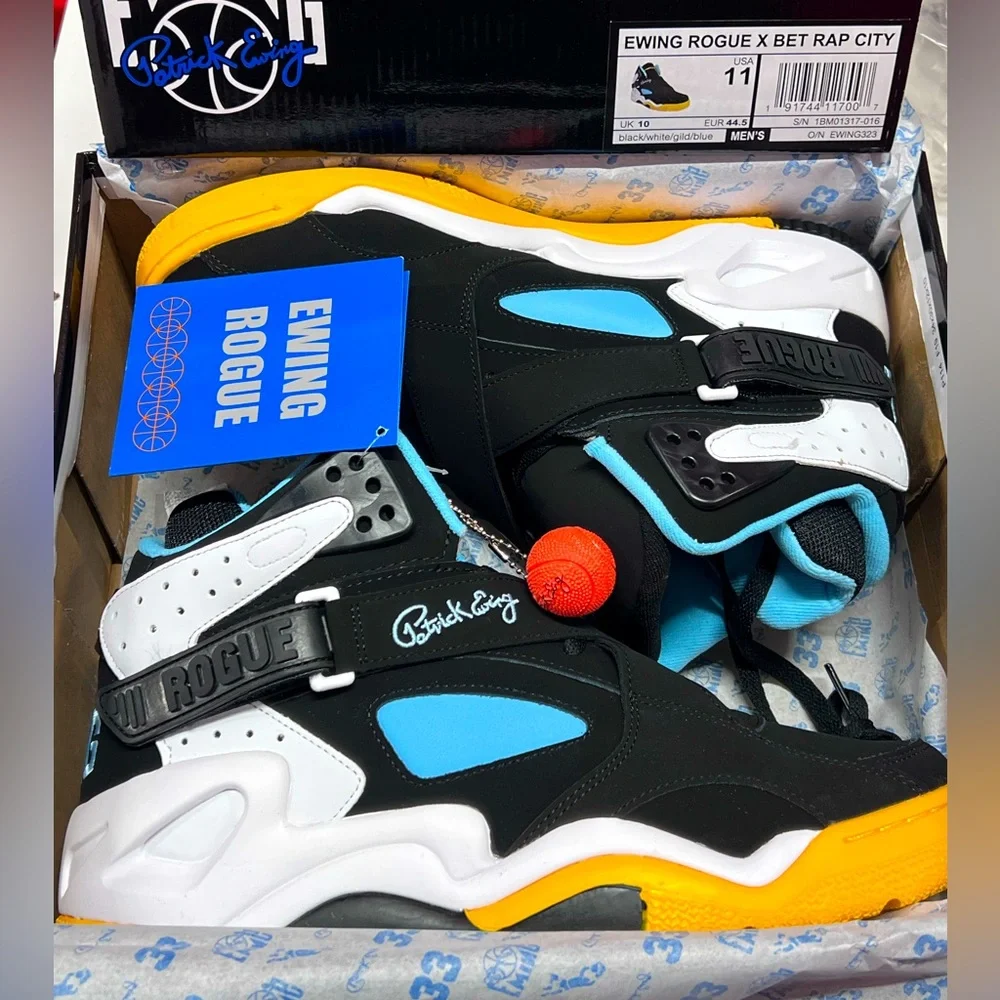 EWING ROGUE X BET RAP CITY COLLABORATION SNEAKERS RARE COLORWAY MENS PATRICK NBA - Picture 5 of 16
